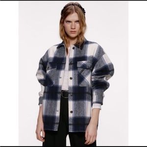 Zara blue plaid shacket